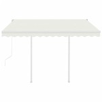 vidaXL Copertină retractabilă automat cu stâlpi, crem, 3,5x2,5 m vidaXL Copertină retractabilă automat cu stâlpi, crem, 3,5x2,5 m