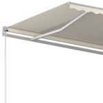 vidaXL Copertină retractabilă automat cu stâlpi, crem, 3,5x2,5 m vidaXL Copertină retractabilă automat cu stâlpi, crem, 3,5x2,5 m