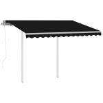 vidaXL Copertină retractabilă automat cu stâlpi, antracit, 3,5x2,5 m