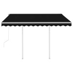 vidaXL Copertină retractabilă automat cu stâlpi, antracit, 3,5x2,5 m