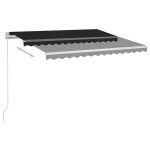 vidaXL Copertină retractabilă automat cu stâlpi, antracit, 3,5x2,5 m