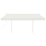 vidaXL Copertină retractabilă manual, cu LED, crem, 4x3 m vidaXL Copertină retractabilă manual, cu LED, crem, 4x3 m