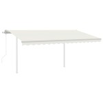 vidaXL Copertină retractabilă automat, cu stâlpi, crem, 4x3 m vidaXL Copertină retractabilă automat, cu stâlpi, crem, 4x3 m