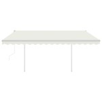 vidaXL Copertină retractabilă automat, cu stâlpi, crem, 4x3 m vidaXL Copertină retractabilă automat, cu stâlpi, crem, 4x3 m