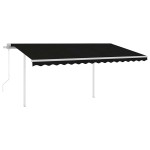 vidaXL Copertină retractabilă automat, cu stâlpi, antracit, 4x3 m vidaXL Copertină retractabilă automat, cu stâlpi, antracit, 4x3 m