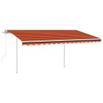 vidaXL Copertină retractabilă automat cu stâlpi, portocaliu&maro 4x3 m