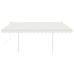 vidaXL Copertină retractabilă manual, cu stâlpi, crem, 4,5x3 m vidaXL Copertină retractabilă manual, cu stâlpi, crem, 4,5x3 m