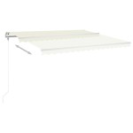 vidaXL Copertină retractabilă manual, cu stâlpi, crem, 4,5x3 m vidaXL Copertină retractabilă manual, cu stâlpi, crem, 4,5x3 m