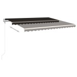vidaXL Copertină retractabilă manual, cu stâlpi, antracit, 4,5x3 m vidaXL Copertină retractabilă manual, cu stâlpi, antracit, 4,5x3 m