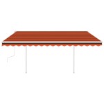 vidaXL Copertină retractabilă manual & stâlpi, portocaliu/maro 4,5x3 m vidaXL Copertină retractabilă manual & stâlpi, portocaliu/maro 4,5x3 m
