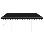 vidaXL Copertină retractabilă manual, cu LED, antracit, 4,5x3 m vidaXL Copertină retractabilă manual, cu LED, antracit, 4,5x3 m