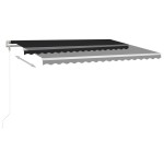 vidaXL Copertină retractabilă manual, cu LED, antracit, 4,5x3 m vidaXL Copertină retractabilă manual, cu LED, antracit, 4,5x3 m