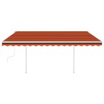 vidaXL Copertină retractabilă manual cu LED, portocaliu/maro 4,5x3 m vidaXL Copertină retractabilă manual cu LED, portocaliu/maro 4,5x3 m