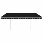 vidaXL Copertină retractabilă automat, cu stâlpi, antracit, 4,5x3 m vidaXL Copertină retractabilă automat, cu stâlpi, antracit, 4,5x3 m