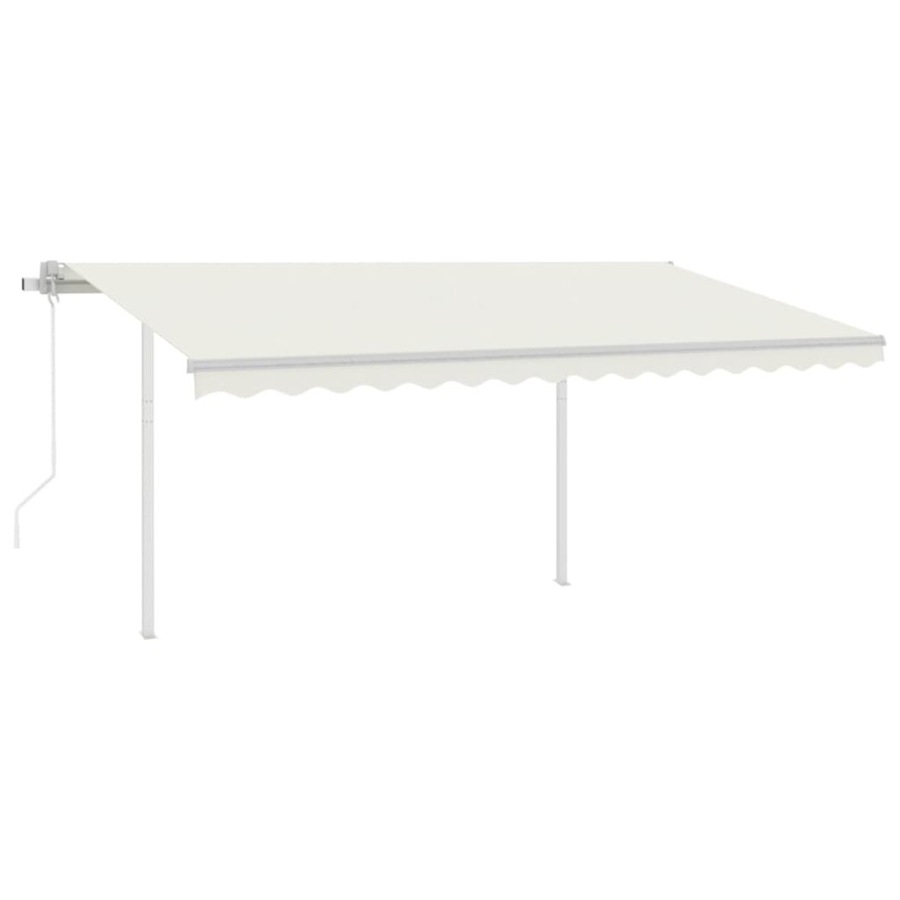 vidaXL Copertină automată cu senzor vânt & LED, crem, 4,5x3 m