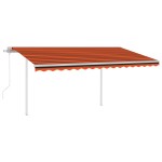 vidaXL Copertină automată cu senzor vânt&LED, portocaliu/maro, 4,5x3 m vidaXL Copertină automată cu senzor vânt&LED, portocaliu/maro, 4,5x3 m