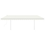 vidaXL Copertină retractabilă automat, cu stâlpi, crem, 5x3 m