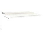 vidaXL Copertină retractabilă automat, cu stâlpi, crem, 5x3 m