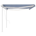 vidaXL Copertină automată cu senzor vânt & LED, albastru&alb, 5x3 cm vidaXL Copertină automată cu senzor vânt & LED, albastru&alb, 5x3 cm