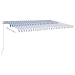 vidaXL Copertină automată cu senzor vânt & LED, albastru&alb, 5x3 cm vidaXL Copertină automată cu senzor vânt & LED, albastru&alb, 5x3 cm