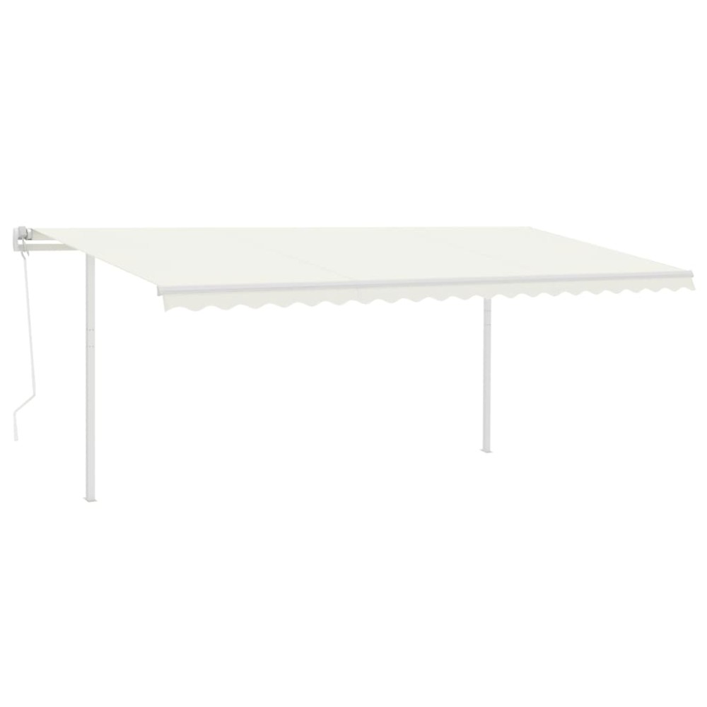vidaXL Copertină automată cu senzor vânt & LED, crem, 5x3 m