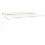 vidaXL Copertină automată cu senzor vânt & LED, crem, 5x3 m