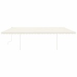 vidaXL Copertină retractabilă manual cu stâlpi, crem, 6x3 m vidaXL Copertină retractabilă manual cu stâlpi, crem, 6x3 m