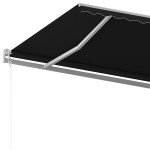 vidaXL Copertină retractabilă manual cu stâlpi, antracit, 6x3 m vidaXL Copertină retractabilă manual cu stâlpi, antracit, 6x3 m