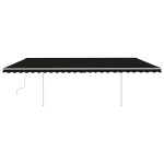vidaXL Copertină retractabilă manual cu LED, antracit, 6x3 m