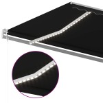 vidaXL Copertină retractabilă manual cu LED, antracit, 6x3 m