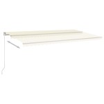 vidaXL Copertină retractabilă automat, cu stâlpi, crem, 6x3 m vidaXL Copertină retractabilă automat, cu stâlpi, crem, 6x3 m