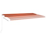 vidaXL Copertină retractabilă automat, stâlpi, portocaliu&maro, 6x3 m