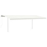 vidaXL Copertină automată cu senzor vânt & LED, crem, 6x3 m