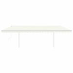 vidaXL Copertină automată cu senzor vânt & LED, crem, 6x3 m