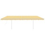 vidaXL Copertină automată cu senzor vânt & LED, galben&alb, 6x3 m