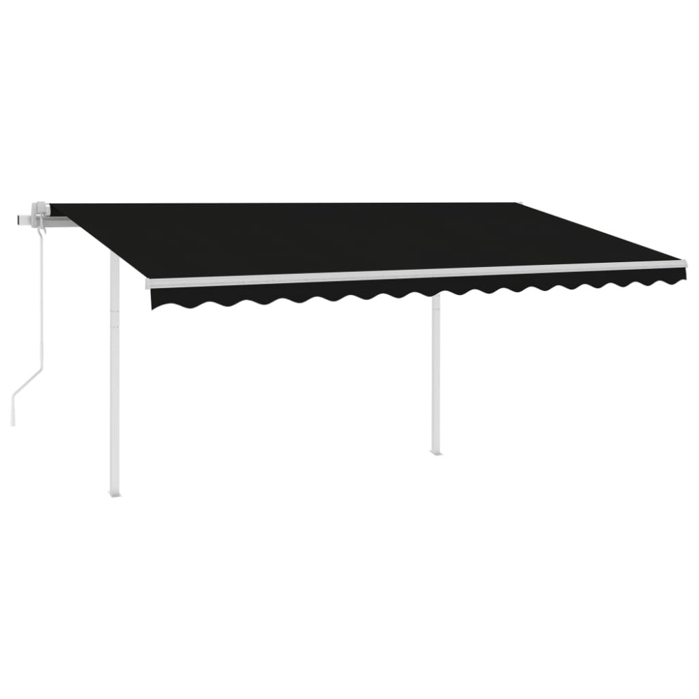 vidaXL Copertină retractabilă automat, cu stâlpi, antracit, 4x3,5 m