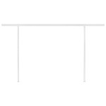vidaXL Copertină retractabilă manual, stâlpi, albastru/alb, 4,5x3,5 m