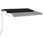 vidaXL Copertină retractabilă manual cu LED, antracit, 3x2,5 m vidaXL Copertină retractabilă manual cu LED, antracit, 3x2,5 m