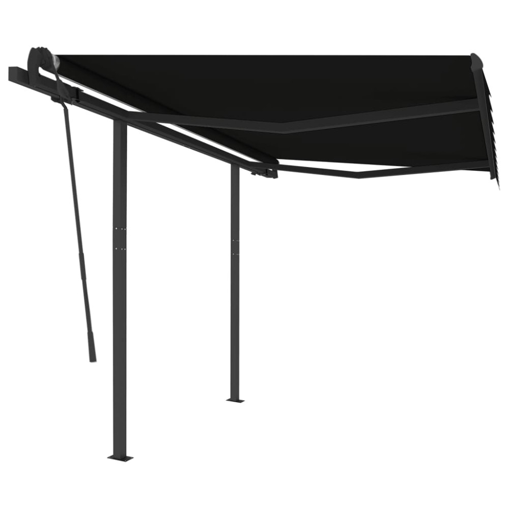 vidaXL Copertină retractabilă automat cu stâlpi, antracit, 3x2,5 m