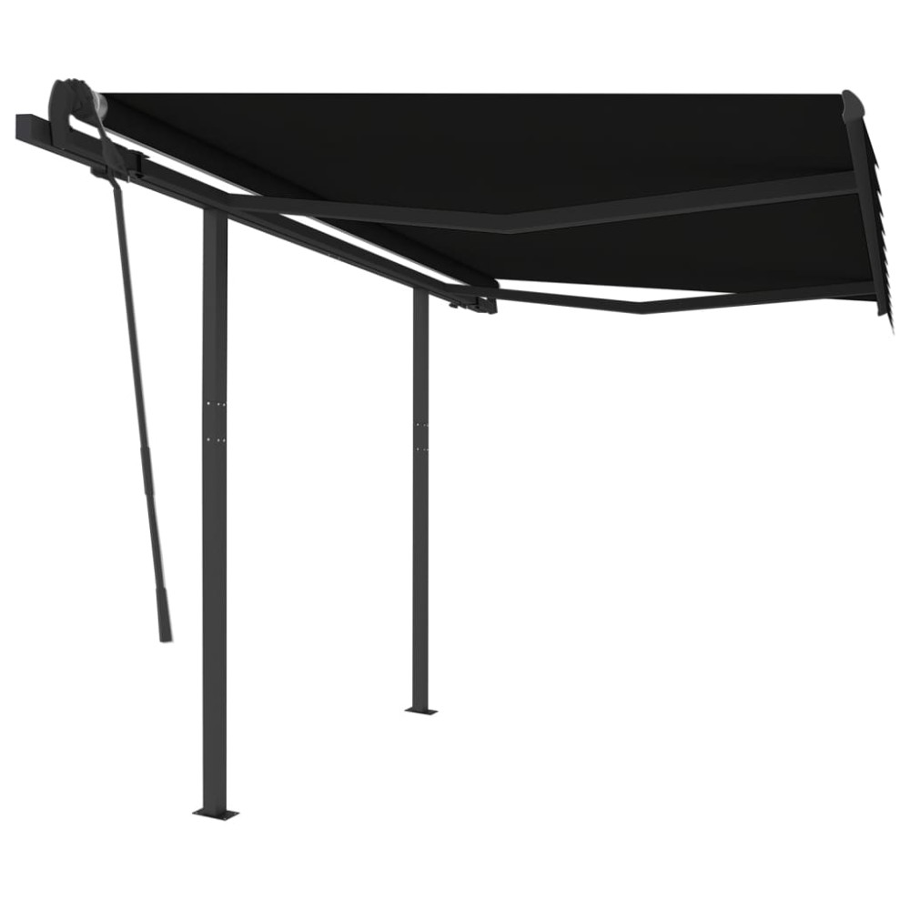 vidaXL Copertină retractabilă manual cu stâlpi, antracit, 3,5x2,5 m