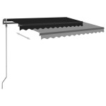 vidaXL Copertină retractabilă manual cu stâlpi, antracit, 3,5x2,5 m vidaXL Copertină retractabilă manual cu stâlpi, antracit, 3,5x2,5 m