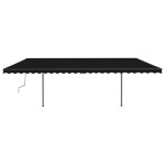 vidaXL Copertină retractabilă manual cu stâlpi, antracit, 3,5x2,5 m vidaXL Copertină retractabilă manual cu stâlpi, antracit, 3,5x2,5 m