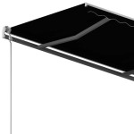 vidaXL Copertină retractabilă manual cu stâlpi, antracit, 3,5x2,5 m vidaXL Copertină retractabilă manual cu stâlpi, antracit, 3,5x2,5 m