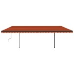 vidaXL Copertină retractabilă manual, stâlpi portocaliu&maro 3,5x2,5 m vidaXL Copertină retractabilă manual, stâlpi portocaliu&maro 3,5x2,5 m