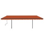 vidaXL Copertină retractabilă manual cu stâlpi, portocaliu/maro, 6x3 m vidaXL Copertină retractabilă manual cu stâlpi, portocaliu/maro, 6x3 m