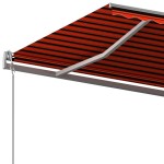 vidaXL Copertină retractabilă manual cu stâlpi, portocaliu/maro, 6x3 m vidaXL Copertină retractabilă manual cu stâlpi, portocaliu/maro, 6x3 m