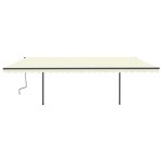 vidaXL Copertină retractabilă manual cu LED, crem, 6x3 m vidaXL Copertină retractabilă manual cu LED, crem, 6x3 m