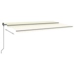 vidaXL Copertină retractabilă automat, cu stâlpi, crem, 6x3 m vidaXL Copertină retractabilă automat, cu stâlpi, crem, 6x3 m