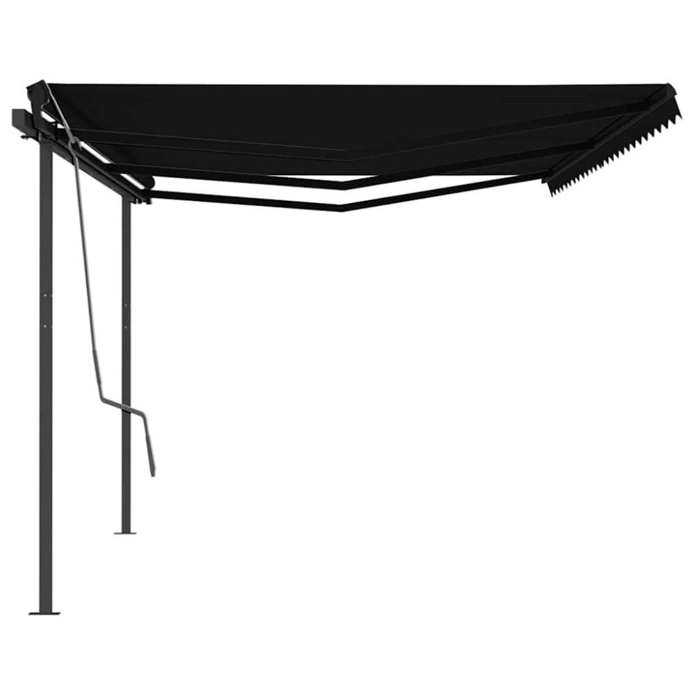 vidaXL Copertină retractabilă automat, cu stâlpi, antracit, 6x3 m