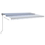 vidaXL Copertină automată cu senzor vânt & LED, albastru & alb, 6x3 m vidaXL Copertină automată cu senzor vânt & LED, albastru & alb, 6x3 m